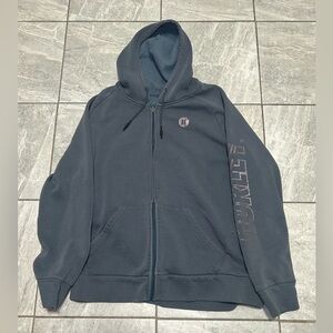 Hurley Zip Up Hoodie Mens XL Gray Fleece Lined Surf Skate Sleeve Logo